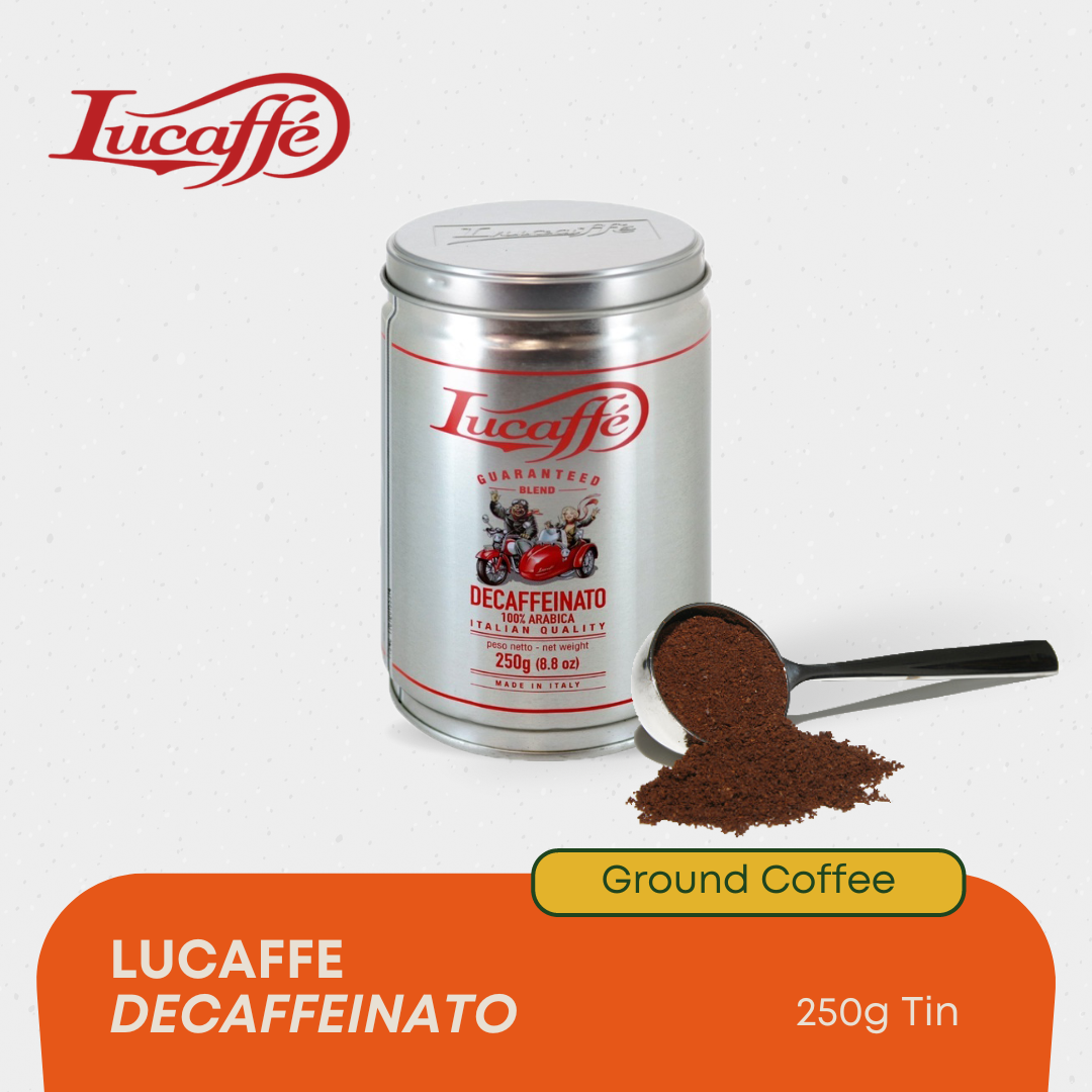 Lucaffe Decaffeinato Ground Coffee Tin (250g)